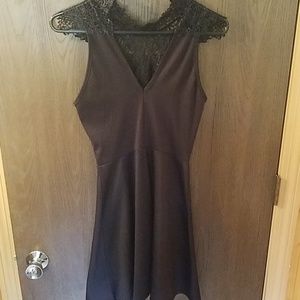 Black lace detailed dress